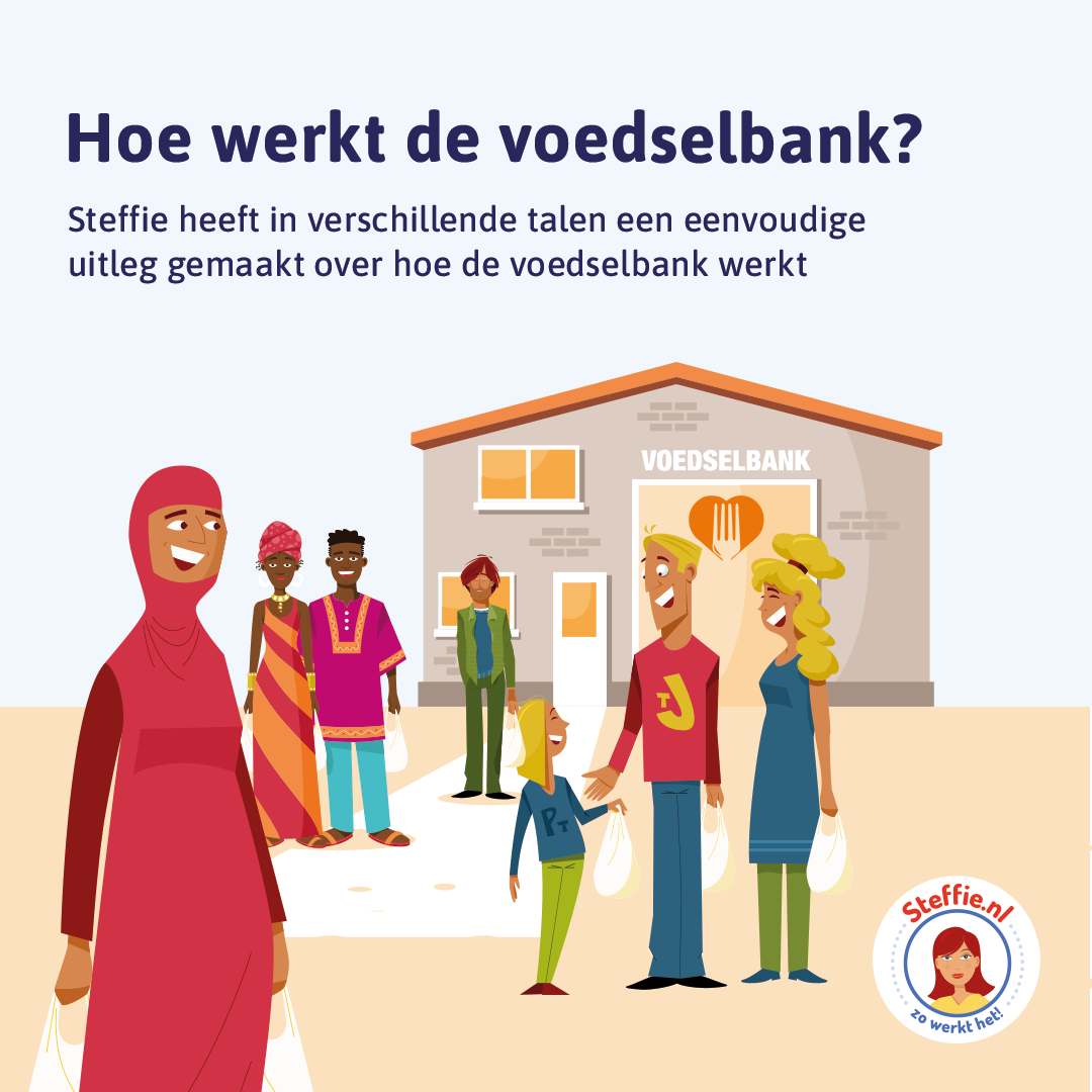 Steffie legt op Hoewerktdevoedselbank.nl uit hoe de voedselbank jou misschien ook kan helpen. 
